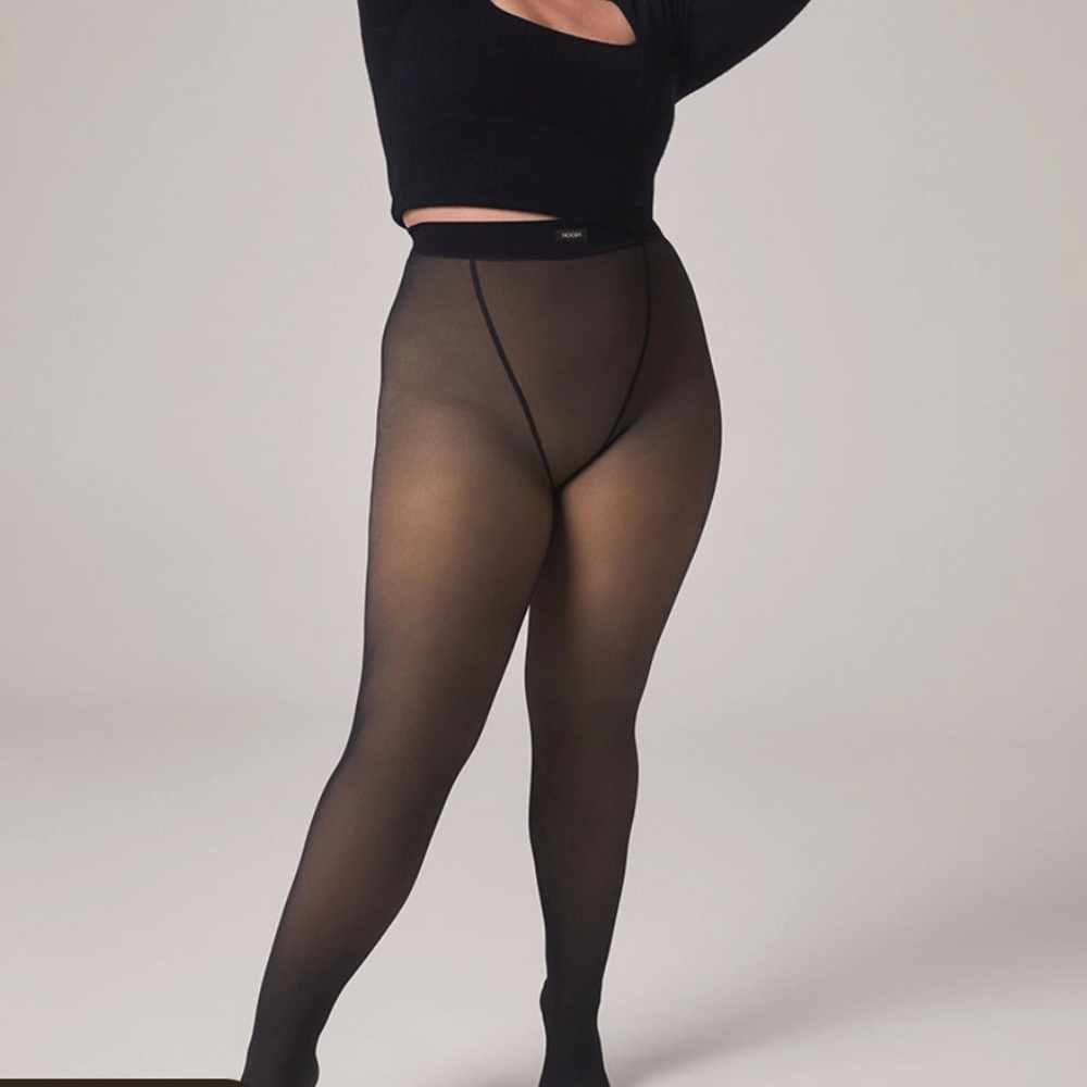NOOSH Fleece Lined Sheer Illusion Tights in Fair